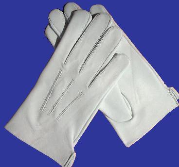 White Leather  Gloves